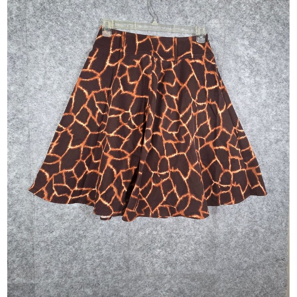 Dolce & Gabbana Animal Print Pleated Full Skirt Size 38 US 8 Brown Designer - Picture 2 of 9